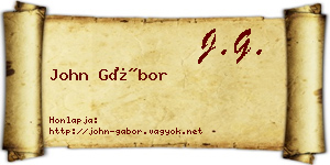 John Gábor névjegykártya